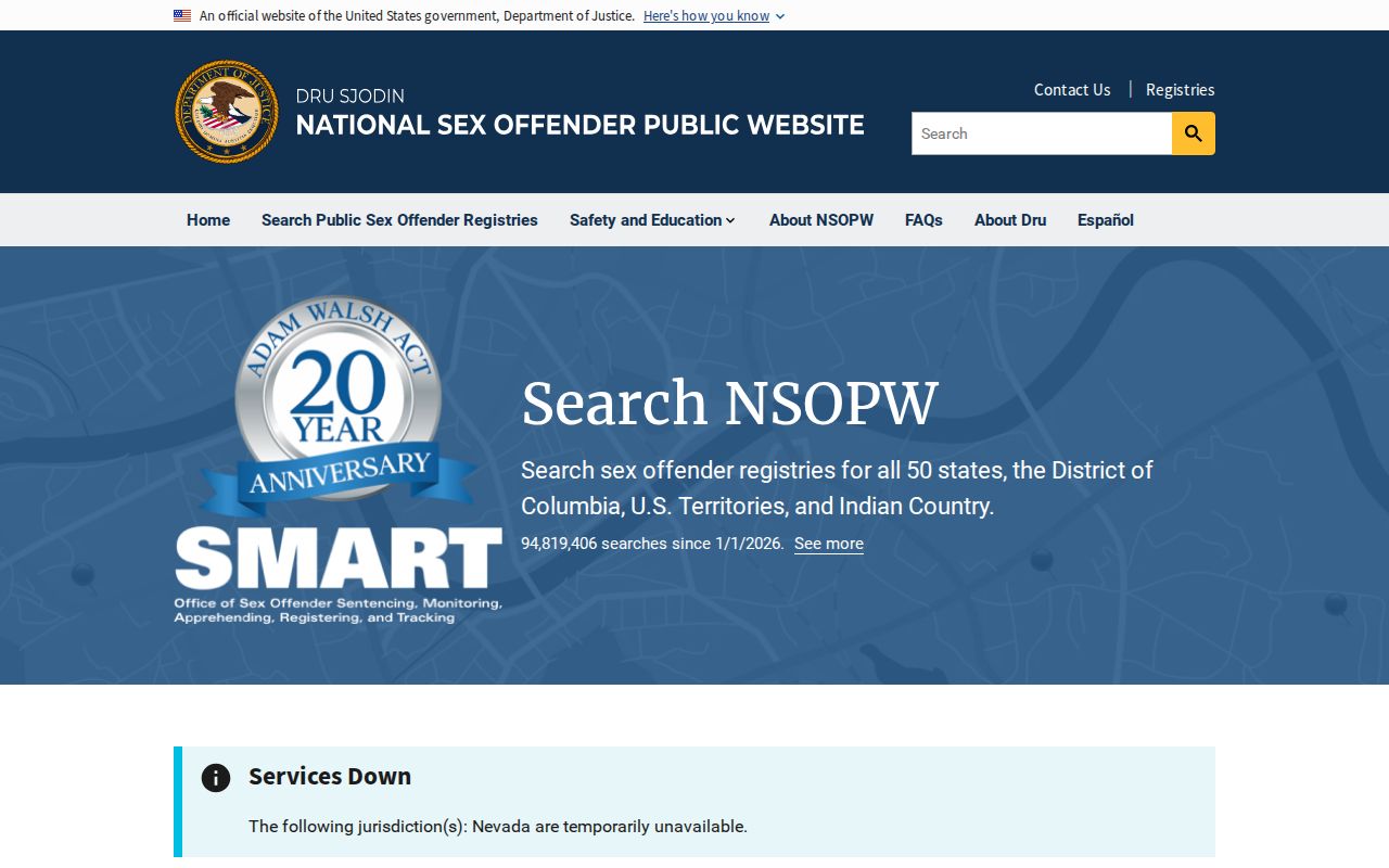 Door County sex offender search through the national NSOPW registry