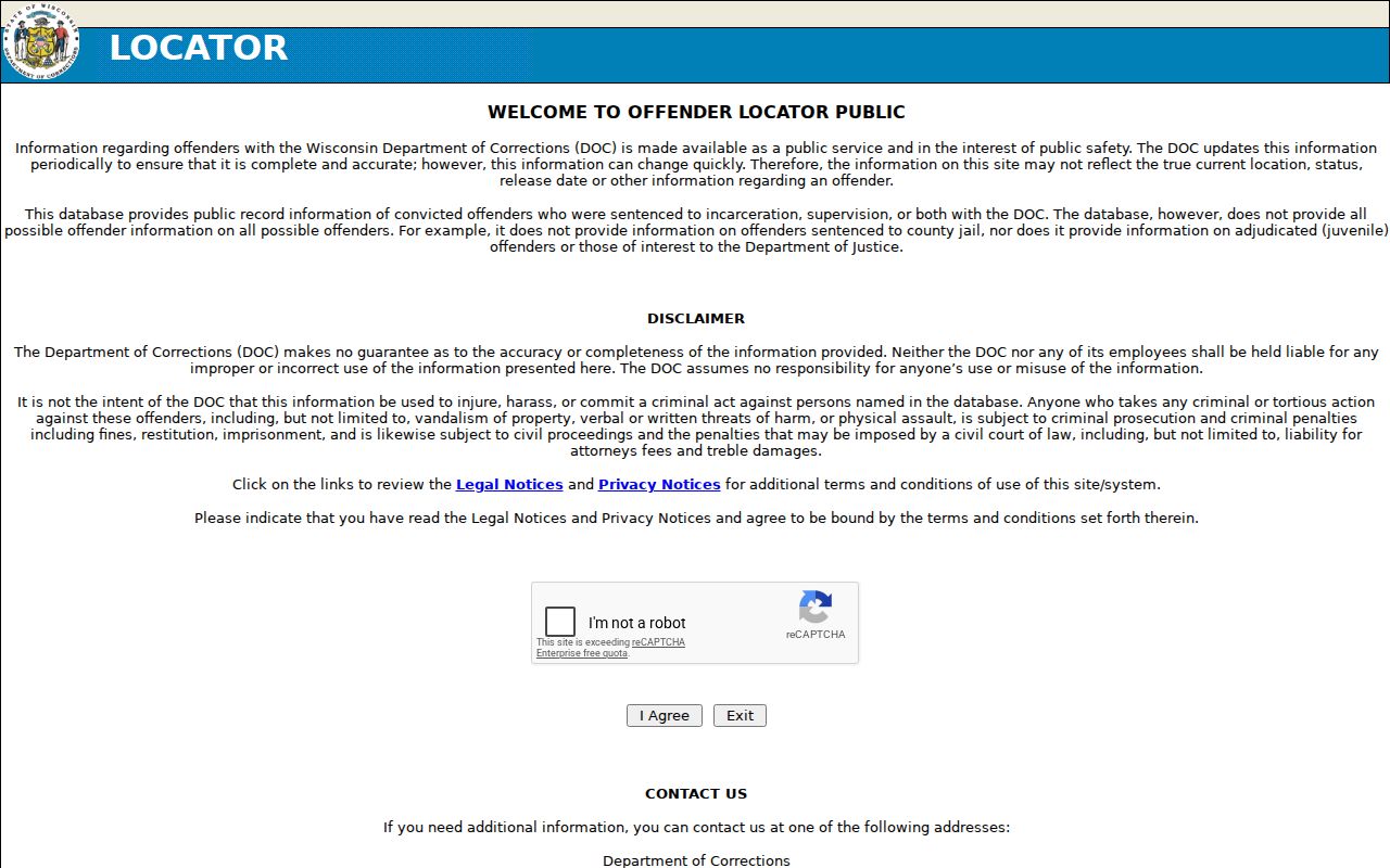 Door County sex offender search compared with the Wisconsin DOC person locator