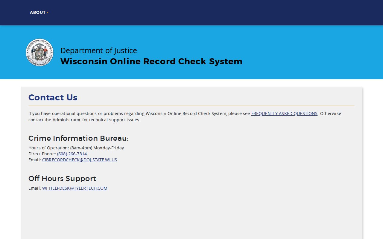 Door County criminal record CIB support information